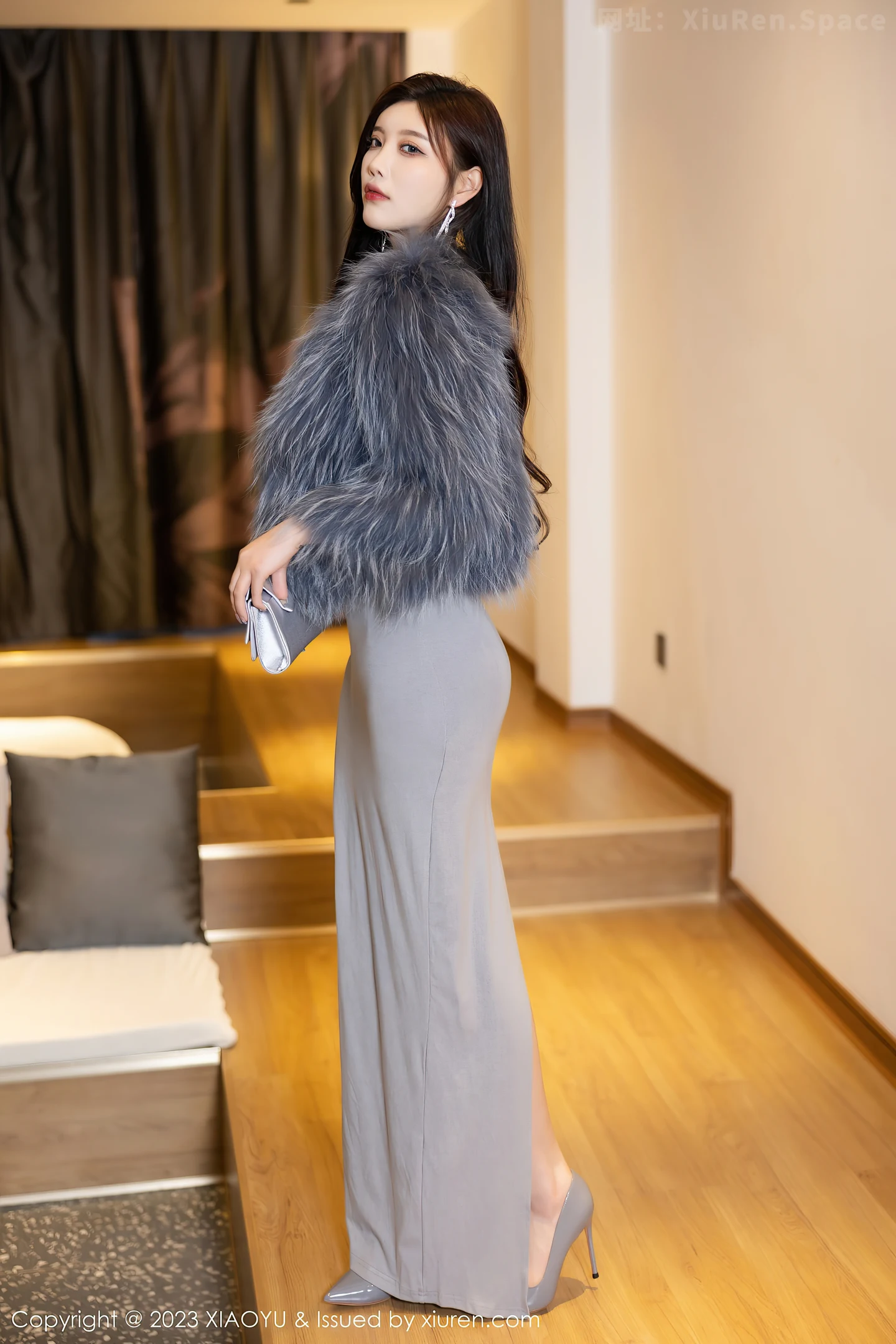 图片[3]-[XiaoYu画语界]Vol.1051 女神杨晨晨Yome性感灰色真空连衣长裙秀完美丰腴身材诱惑写真87P-秀人网官方网站